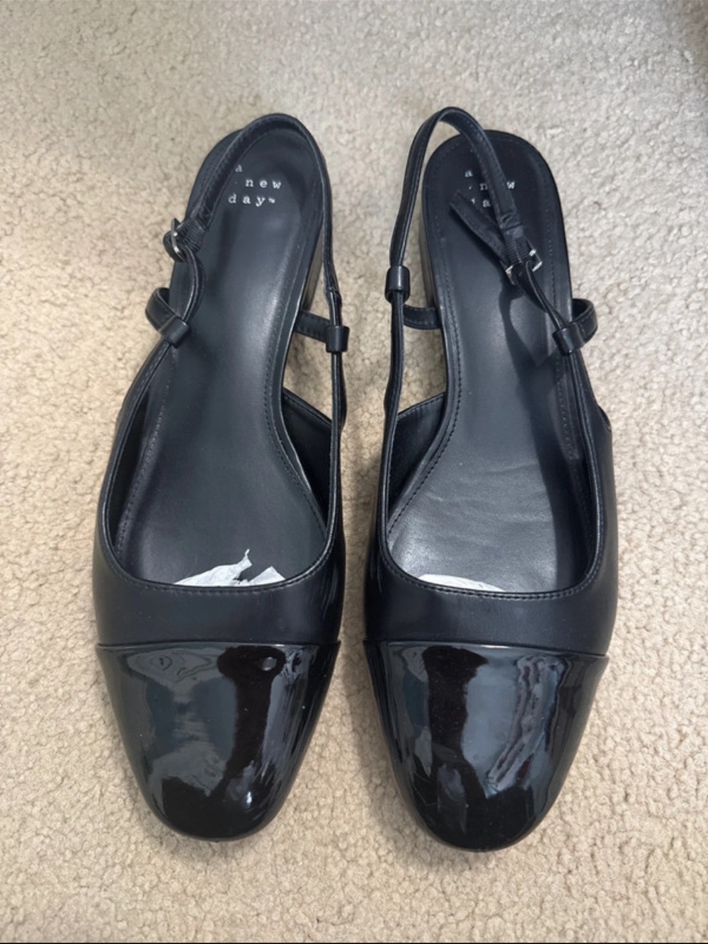A New Day Maxine Black Slingback Mary Jane Flats Size 9.5